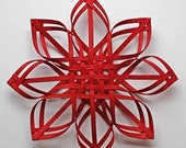 medium hand woven red Carolina Snowflake