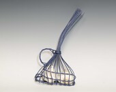 Hand woven blue garlic basket