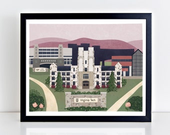 Virginia Tech -- Blacksburg, Virginia -- Fine Art Print