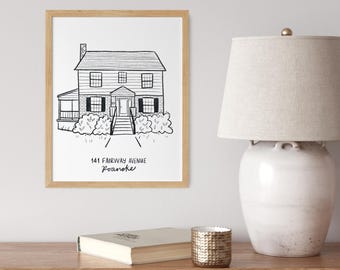 Custom Home Portrait Line Art – Housewarming Gift (Digital Download)