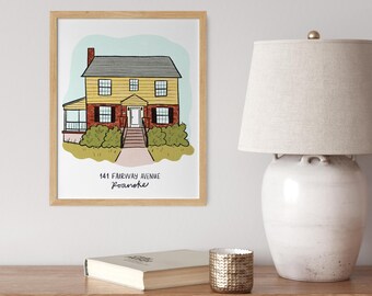 Custom Home Portrait – Hand-Drawn (Digital Download)