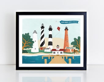 Outer Banks, Carolina del Norte, OBX — Impresión artística