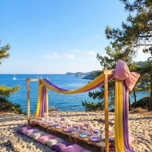 Handmade Foldable Wooden Picnic Table, Boho Beach Patio Coffee Table