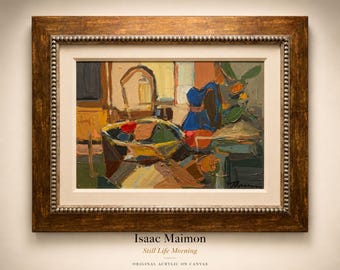 Original Isaac Maimon Oil Painting – "Still Life Morning" – Signed Original – Framed – Wentworth Gallery COA – Contemporary Impressionist
