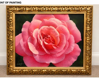 Original Thomaz Salas Oil Painting "Floral" Signed Original Large Framed Rose Painting Wentworth Gallery COA One-of-a-Kind Fine Art