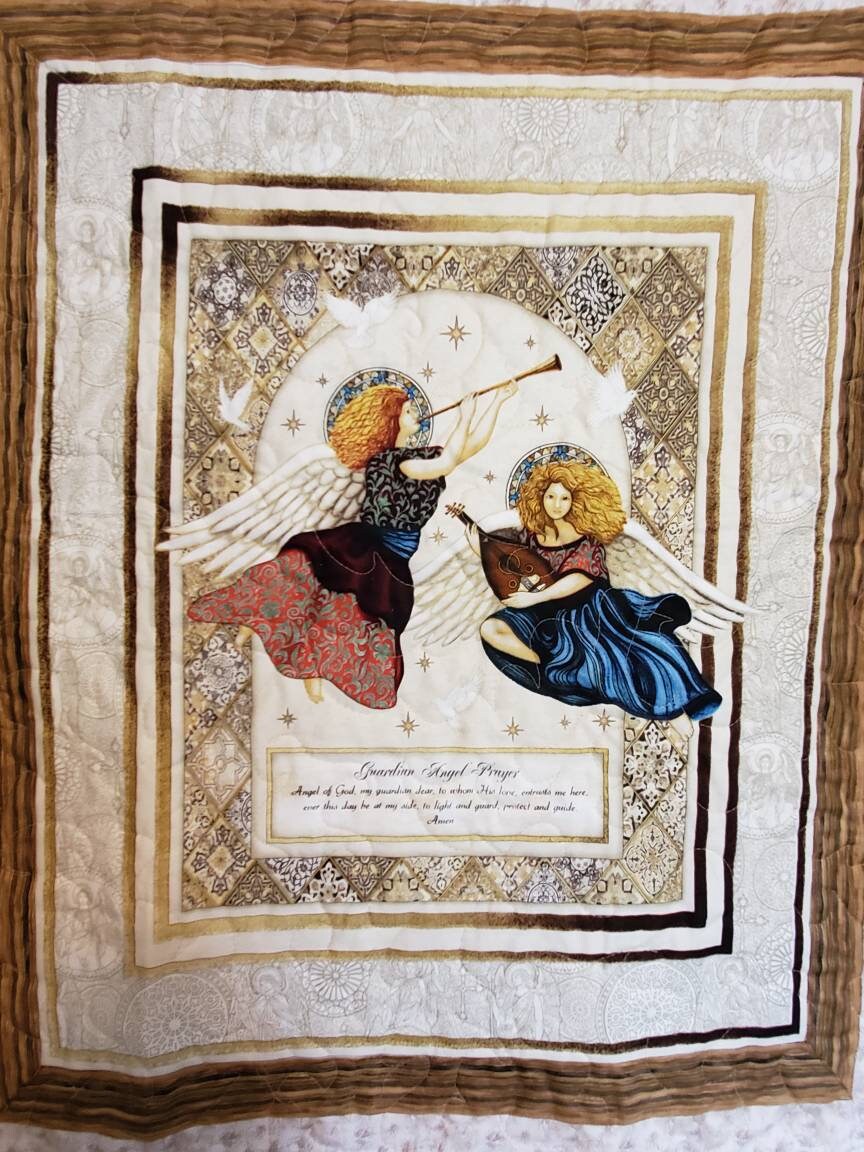 Angel Quilt Guardian Angel Quilt Religious Quilt Wall Etsy