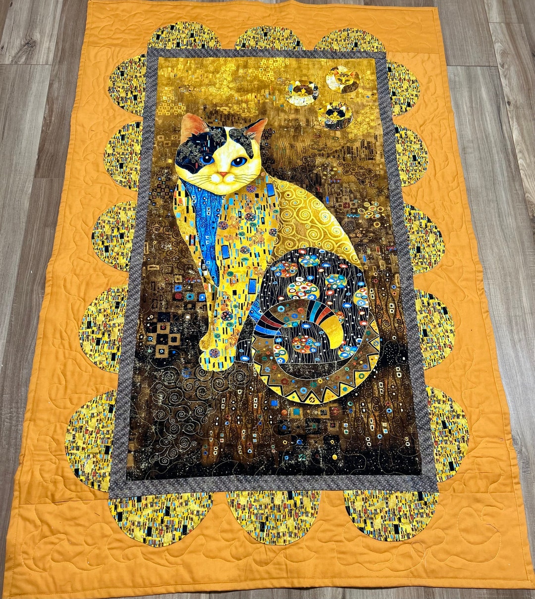 Handmade Quilt Cleo Cat Quilt Cat Quilt Kitty Quilt Art Etsy