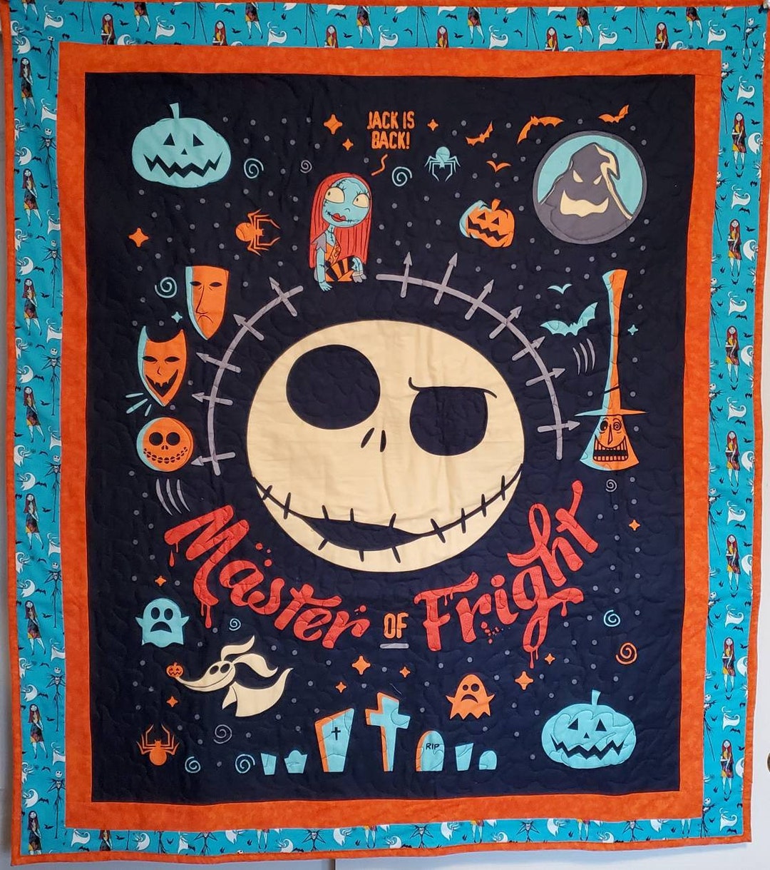 Handmade Quilt, Nightmare Before Christmas Quilt, Jack Skellington Quilt, Jack and Sally Lap