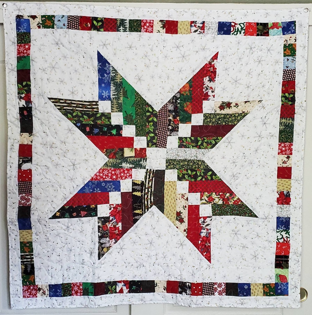 Handmade Quilt, Christmas Star Quilt, Star Quilt, Lap Quilt, Furniture