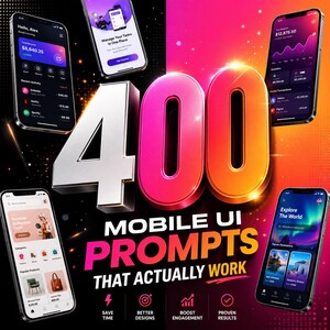 Mobile App UI Design GUIDE — 400 AI-Assisted Prompts for Original Interface Concepts