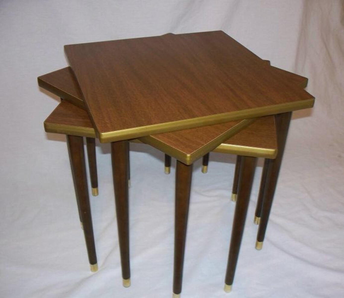 Vintage Mid Century Nesting Stacking Tables Etsy