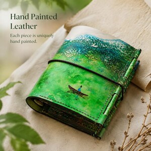 Handmade A7 Leather Notebook, Travel Diary Journal, Multi-functional