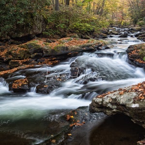 Waterfalls Wall Art,Waterfalls Photography,Waterfalls Photo,Fall Foliage,West Virginia Waterfalls Art