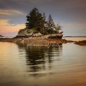 Maine Wall Art, Sunset Art, Coastal Maine, Lookout Point, Harpswell Center, Maine