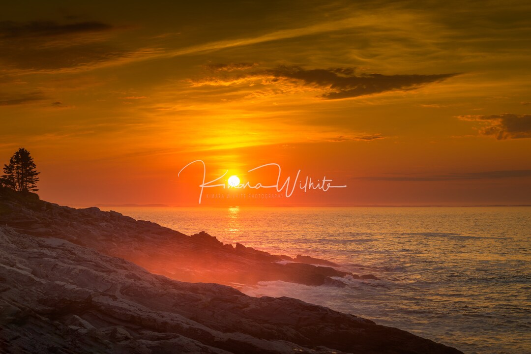 Maine Wall Art Sunrise at Pemaquid Point Sunrise Art Etsy