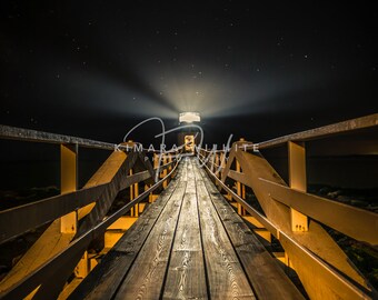 Maine Wall Art, Marshall Point Lighthouse, Lighthouse Art, Coastal Maine, Lighthouse, Lighthouse at Night, Stars