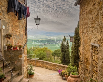 Tuscany Wall Art, Pienza, Italy Wall Art, Tuscany, Toscana, Italy Cityscape, Pienza Street