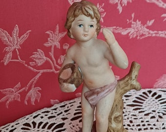 Figurine garçonnet en biscuit vintage rococo shabby chic