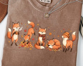 Fall Fox PNG, Cute Autumn Sublimation, Autumn Fox Design, Cottagecore Fall Png, Fox Lover Shirt, Cozy Fall Fox Png