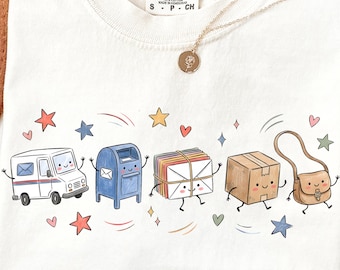 Postal Worker PNG, Occupation Doodles, Cute Mail Carrier PNG, Postal Service Sublimation, Mail Carrier Shirt Design