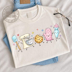 Cute Baker PNG, Happy Doodle Baking Sublimation, Home Baker Design, Cookie Lover Png, Baking Shirt Png, Baker Mom Gift Png image 4