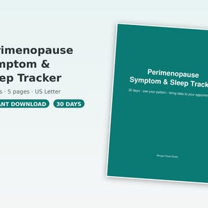 Diario stampabile dei sintomi della perimenopausa per 30 giorni / Diario delle vampate di calore, del sonno, dell'umore e dell'energia / Preparazione per gli appuntamenti del diario della menopausa / Download PDF