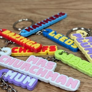 Personalised Name Keyring | Custom Colour Gift | Teacher Gift | Back to School Gift | Friend Child Present