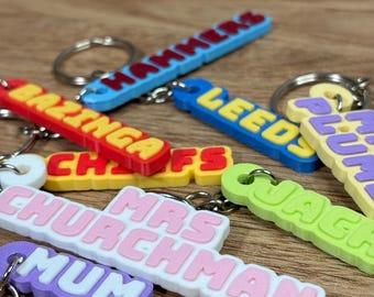 Personalised Name Keyring | Custom Colour Gift | Teacher Gift | Back to School Gift | Friend Child Present