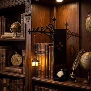 Mini Hanging Lantern Light for Bookshelf, Gothic Library Decor, Book Nook Lighting, Vintage Shelf Lamp, Reading Corner Decor, Book Lover