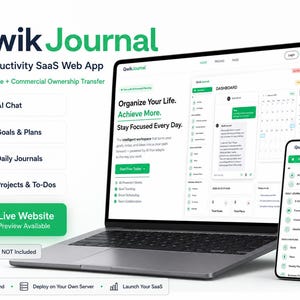 Productivity SaaS Web App Source Code, AI Journal, Goal Planner, Business Management & Full Ownership
