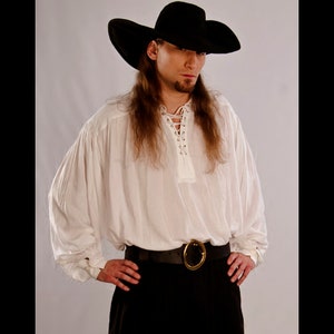 Renaissance, Pirate, Disney Cruise Wedding Historical Reenactment Button Cuff Shirt Easy Fit Dress Like A Pirate