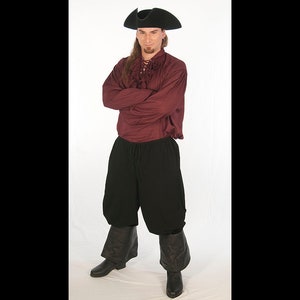 Renaissance Pirate Historical Handwoven Preshrunk Organic Cotton Unisex Elastic Drawstring Pants