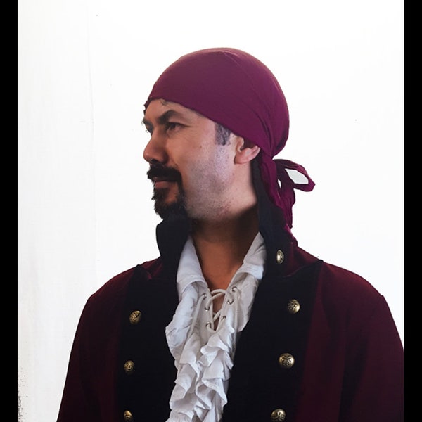 Chiffon 100 % coton biologique, calotte, avec cache-cou pour pirates Reenactors Renaissance Faire