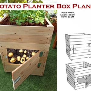 Potato Planter Box Plans, DIY Harvest Door Vegetable Garden (PDF Download)