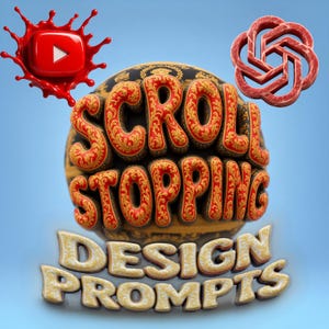 Scroll-Stopping AI Design Prompts | 3D Typography, Icons (Digital Download)