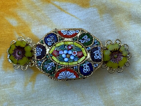 Barrette Made From Vintage Octagonal Micromosaic Brooch - Etsy display picture 3