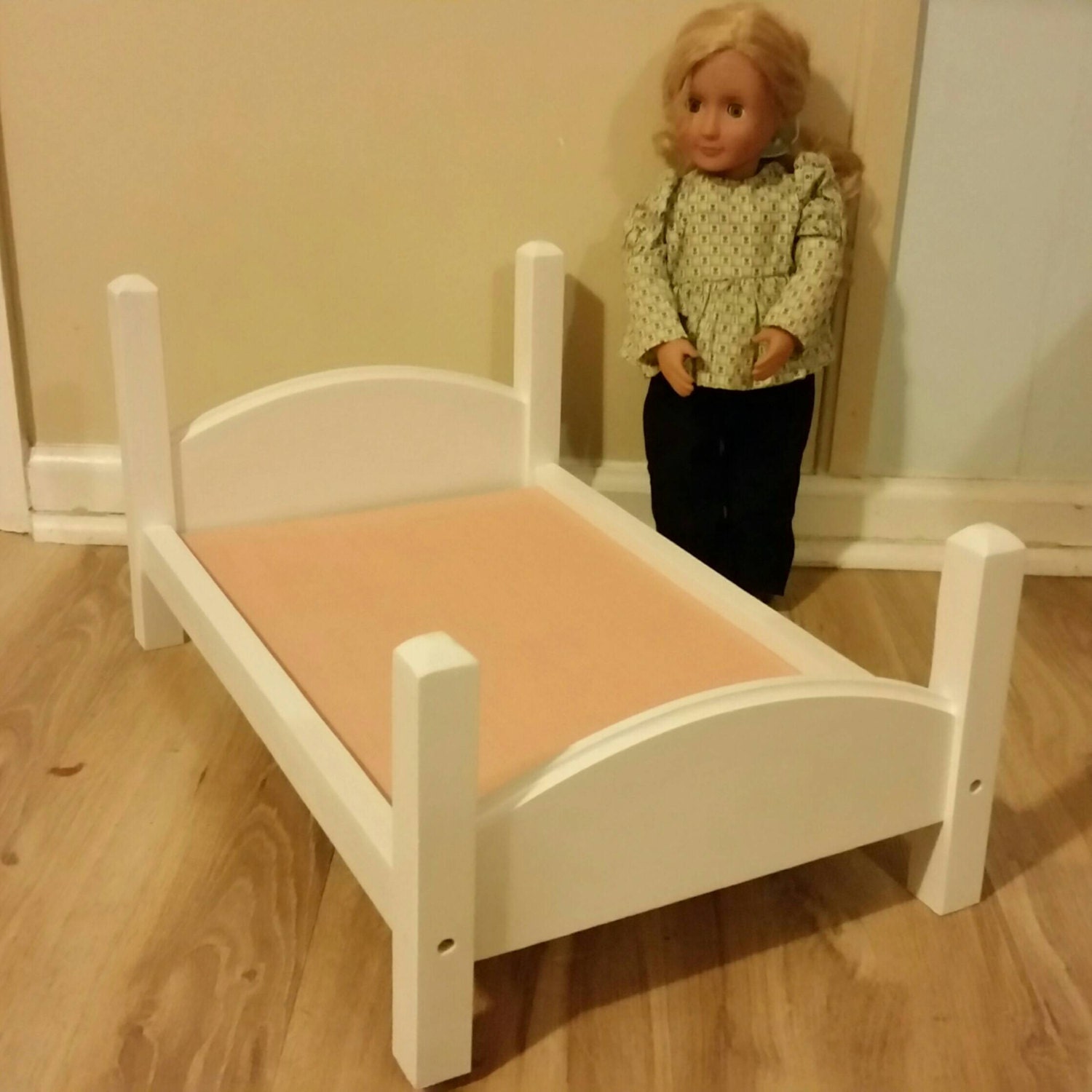 White Doll Bed Handmade 18 Inch Doll Bed Made for American Etsy India