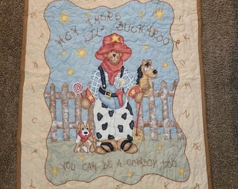 Baby blanket hey there Lil buckaroo you can be a cowboy too baby blanket