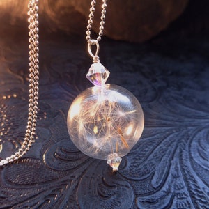 925 Sterling Zilveren Paardenbloemketting, Natuurlijke Sieraden, Botanische Terrarium Sieraden, Paardenbloemketting, Kerstcadeau voor Vrouwen