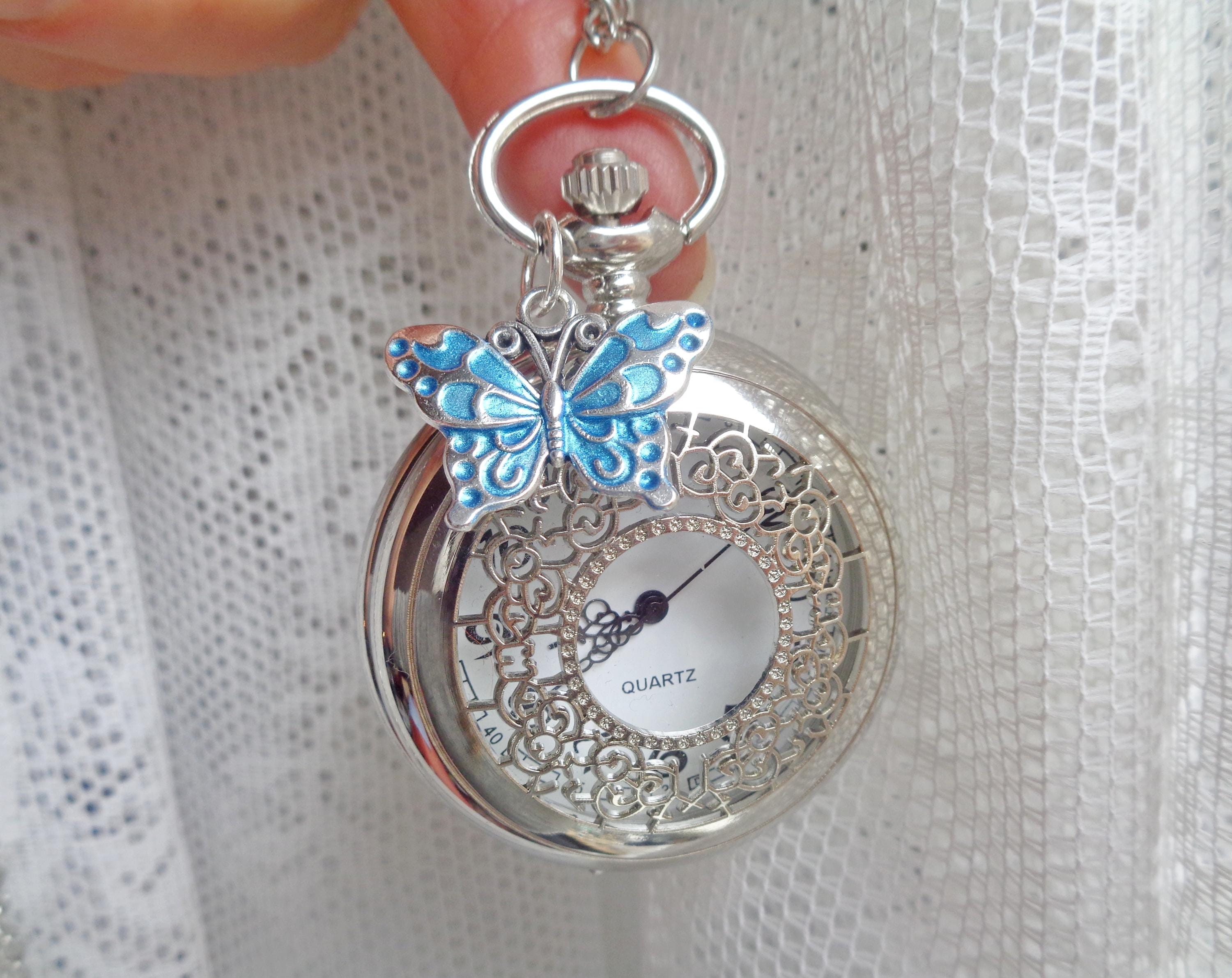 New woman\'s butterfly small pocket watch necklace O1CN018MkRJz1zp3Fd3DV9b_!!  main image 2