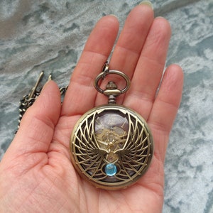 Pocket watch mechanical pendant watch for men and women phoenix eagle visible clockwork image 5