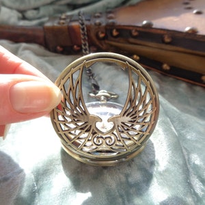 Pocket watch mechanical pendant watch for men and women phoenix eagle visible clockwork image 6