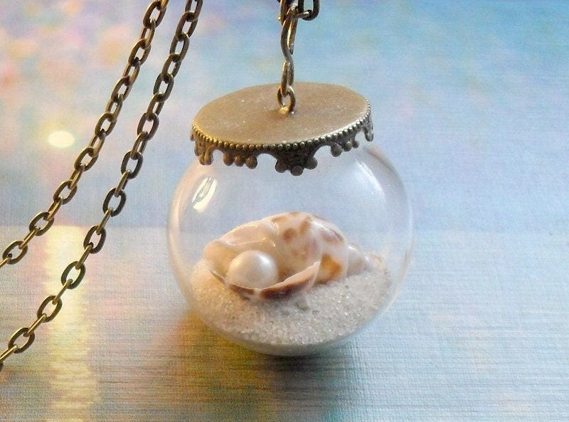 Huge Terrarium Pearl Cage Necklace 60 Pearls for Pick a Pearl at