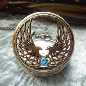 Pocket watch mechanical pendant watch for men and women phoenix eagle visible clockwork image 1