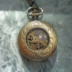 Pocket watch mechanical pendant watch for men and women phoenix eagle visible clockwork image 8