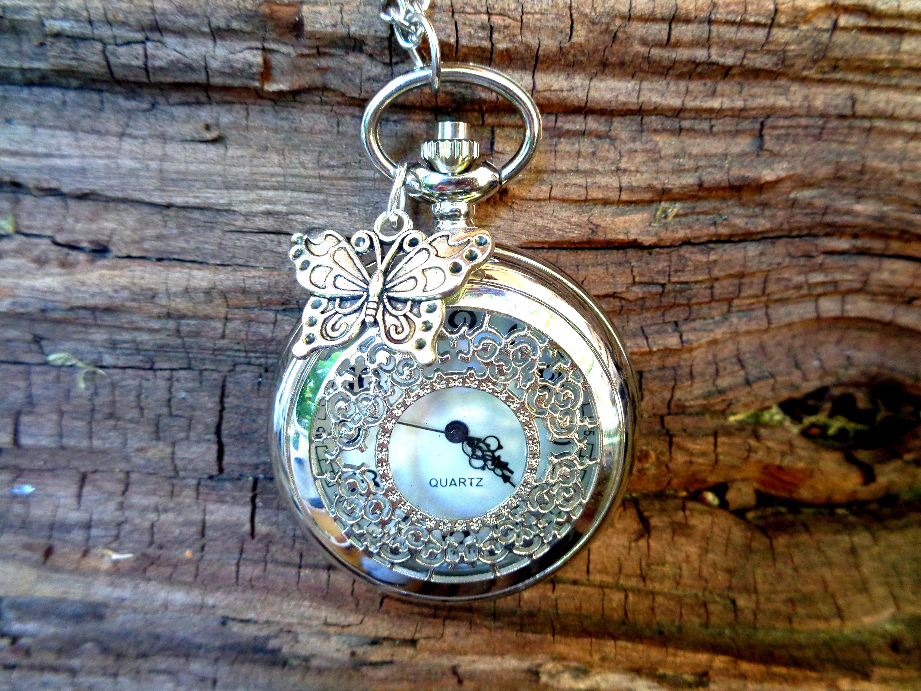 New woman\'s butterfly small pocket watch necklace O1CN018MkRJz1zp3Fd3DV9b_!!  main image 4