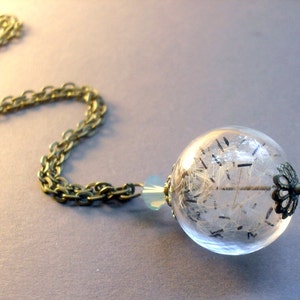 Dandelion necklace botanical jewelry real plant glass jewelry gift for women image 4