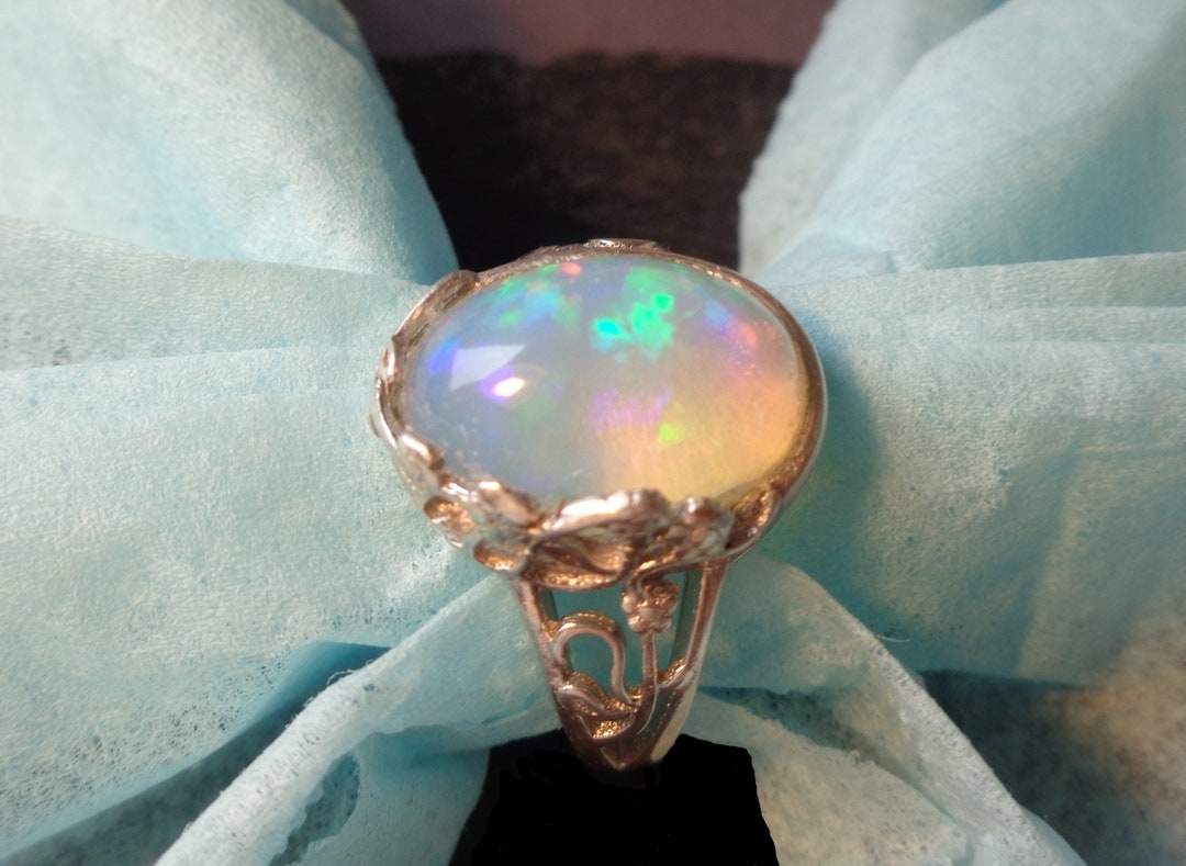 Welo Opal Ring Sterling Silver Rainbow Sparkle Spiritual Power - Etsy