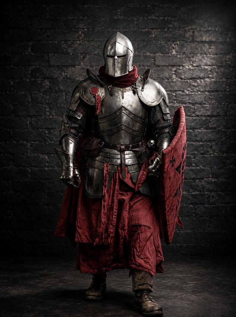 Barbuta Steel Armor Suit Handmade | Wearable Medieval Full Plate Knight Armor | Italian Barbuta Armor | LARP Cosplay | Renaissance Costume image 5