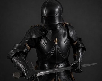Handmade Steel German Gothic Half Armor | Medieval Knight Cuirass Armor | Wearable Gothic Plate Armor for LARP Cosplay Reenactment